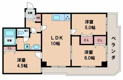 ハイネス天王寺【5階】の間取り