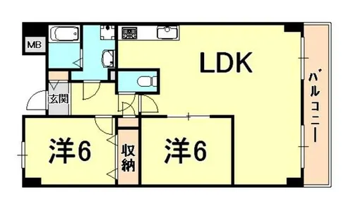 フォンテーヌブロー【2階】の間取り