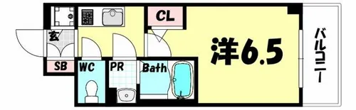 エスリード神戸兵庫駅ミッドポート【13階】の間取り