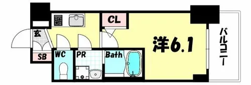 エスリード神戸兵庫駅ミッドポート【12階】の間取り