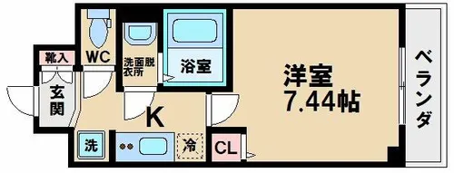 エスティライフ天王寺東【7階】の間取り
