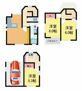 兵庫県宝塚市鶴の荘【一戸建】の間取り