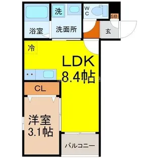 メイクスR守山(モリヤマ)【1階】の間取り