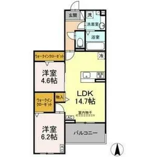 アスティオン いわき【2階】の間取り