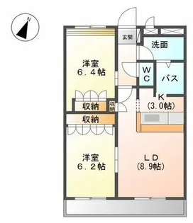 アバンサール【3階】の間取り