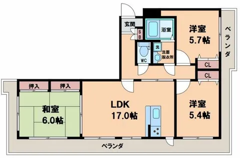 昭和グランドハイツ阿倍野【2階】の間取り
