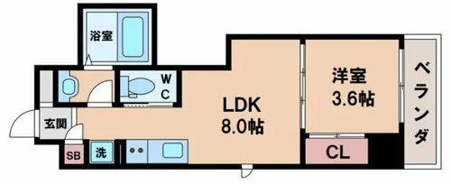 クローバー・レジデンス桑津【2階】の間取り
