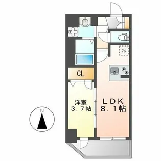 メイクス上前津Ⅲ【2階】の間取り