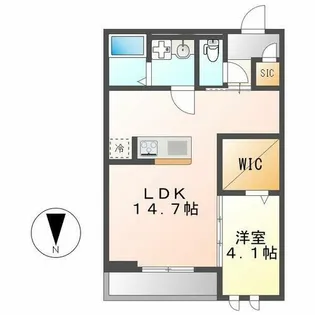 セントラルガーデン名駅東【201号室】の間取り