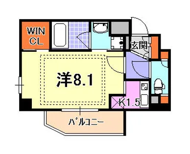 ベルフェリーク新神戸【4階】の間取り