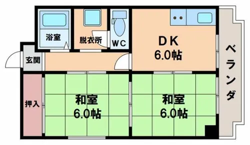 中道ハイツ【1階】の間取り