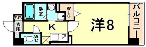 クラシェス尼崎【6階】の間取り