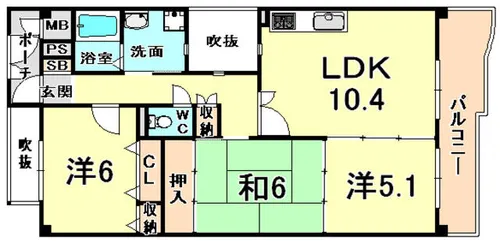 KDXレジデンス夙川ヒルズ 3番館【4階】の間取り