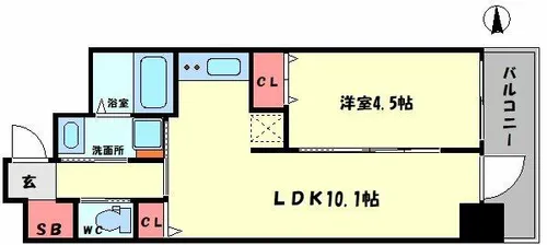 1LDKの間取り画像