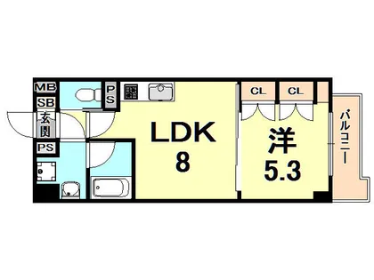 ルシェリア夙川【1階】の間取り