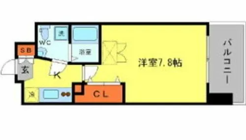 AFFLUENCE難波【4階】の間取り