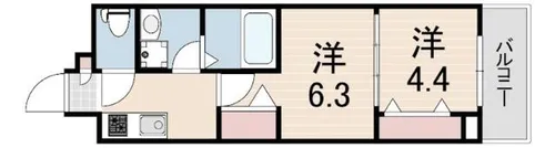 ラパン すみよし【6階】の間取り