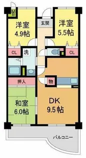 グレース門戸荘【503号室】の間取り