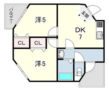 グリーンパレス【1階】の間取り
