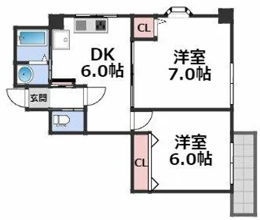 サンフィールド【2階】の間取り