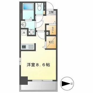 エイペックス名古屋鶴舞公園前【601号室】の間取り