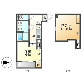 アルバーノ鶴舞Ricco【1階】の間取り