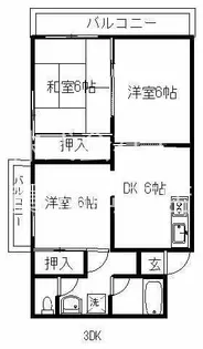 コーポ日下部【207号室】の間取り