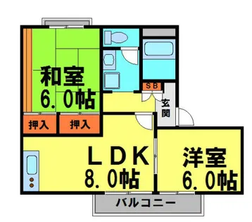 ツインドリームハイツ【A102号室】の間取り