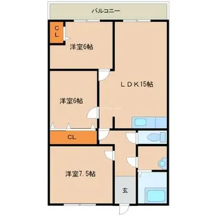 シャトー塚口【4階】の間取り