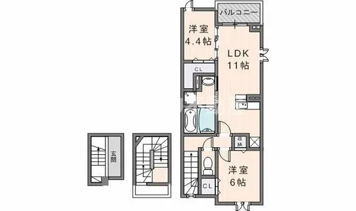 ポルトボヌールⅠ【306号室】の間取り