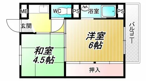 ビレッジハウス老原2号棟【2階】の間取り