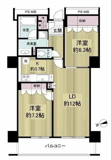阿波座ライズタワーズフラッグ46【11階】の間取り