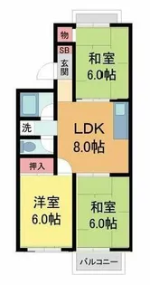 サンコート・ヨシナガ A棟【A201号室】の間取り