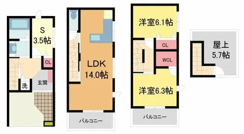 兵庫県宝塚市安倉西2丁目【一戸建】の間取り