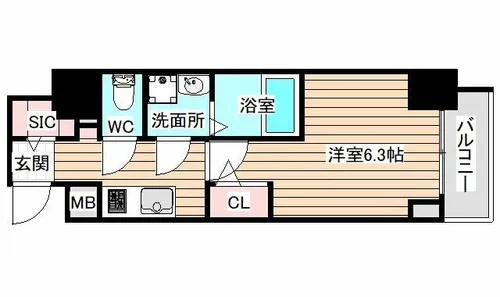 S-RESIDENCE福島玉川Tres【13階】の間取り
