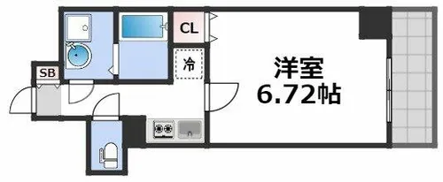 ファステート難波SOUTHベック【8階】の間取り