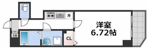 ファステート難波SOUTHベック【6階】の間取り
