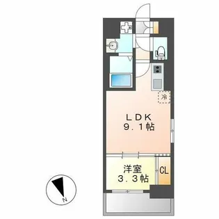 CREST TAPP大曽根Ⅱ【1404号室】の間取り