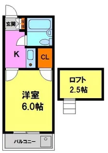 魚里ハイツ【1階】の間取り