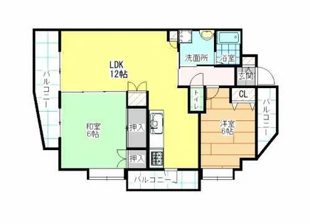 ハイネス若園【6階】の間取り