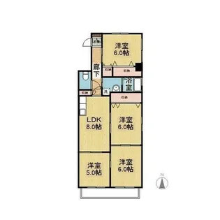 サンピア植田【8階】の間取り