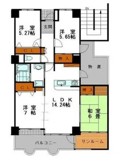 シャトーブランシェ【10階】の間取り