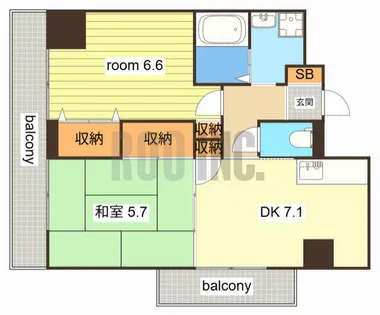 クリーンピア南大路時計台【603号室】の間取り