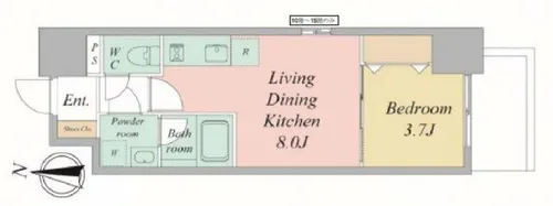 エスリードレジデンス大阪谷町ザ・マークス【13階】の間取り