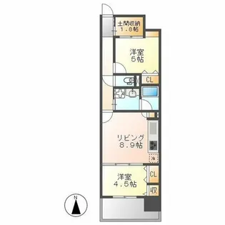 プレサンス ジェネ 新栄町駅前 葵【1004号室】の間取り