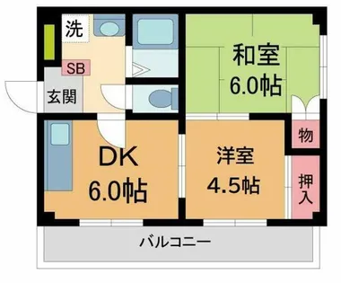 パルコート甲子園口【202号室】の間取り