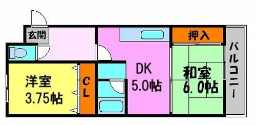 メゾン南花屋敷【302号室】の間取り