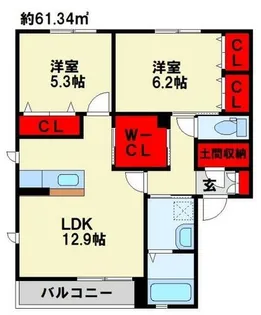 ジョイテル湯川 A棟【1階】の間取り