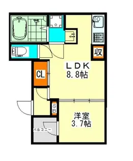 ハーモニーテラス二番Ⅶ【3階】の間取り