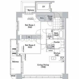 エスティメゾン白壁南【3階】の間取り